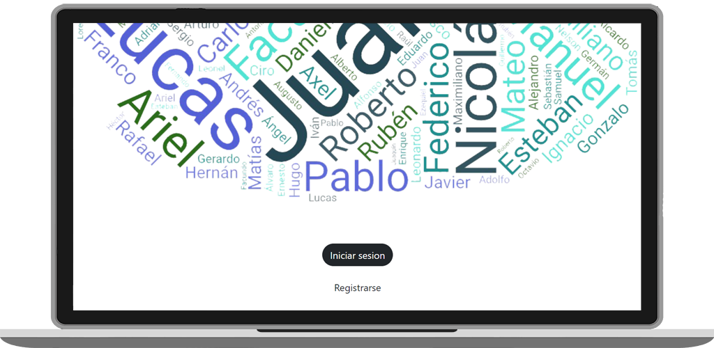 Imagen de una app para buscar nombres